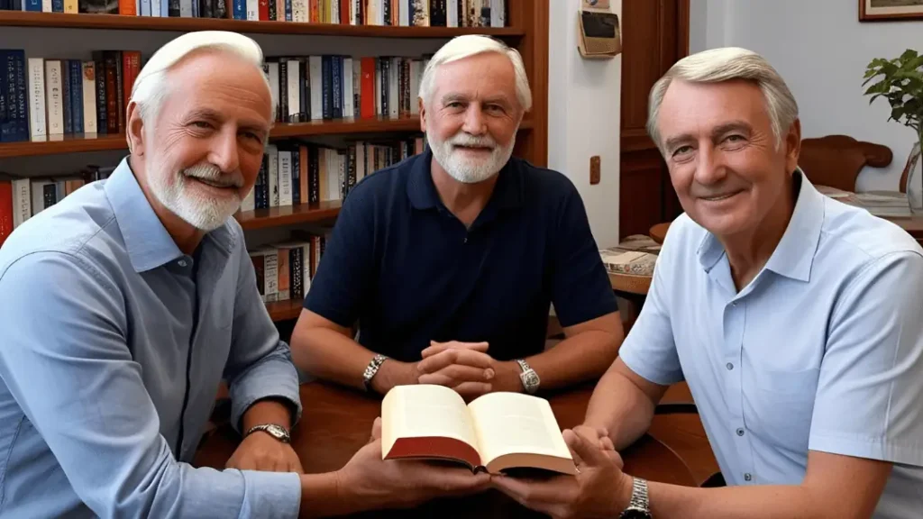Grupo de personas asitiendo a un club de lectura para mayores
