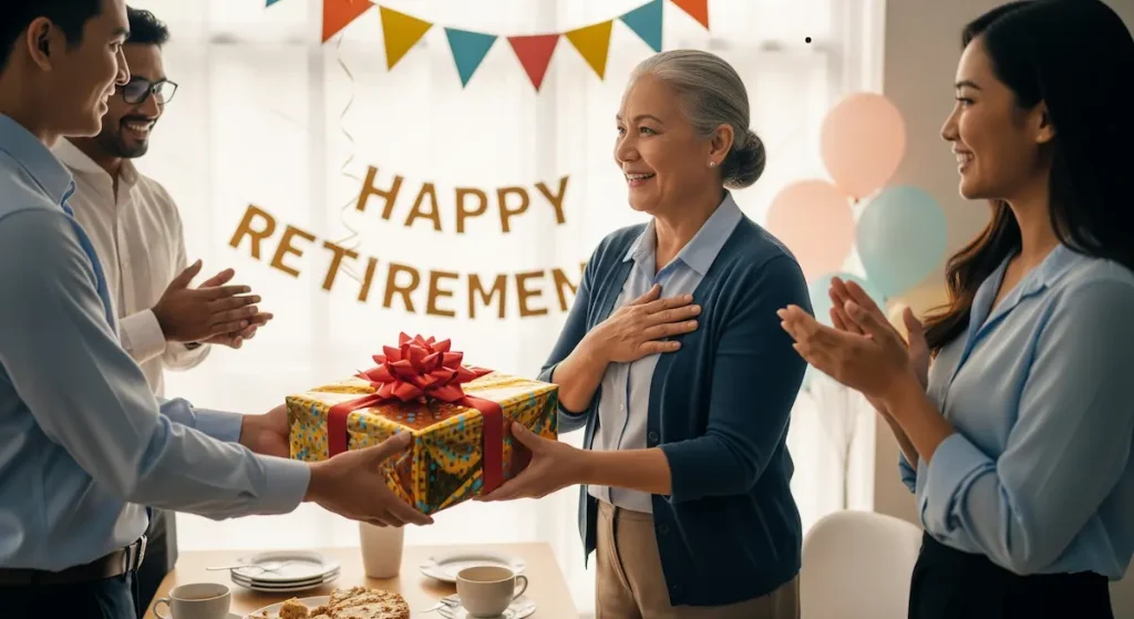 Jubilado abriendo un regalo original y personalizado
