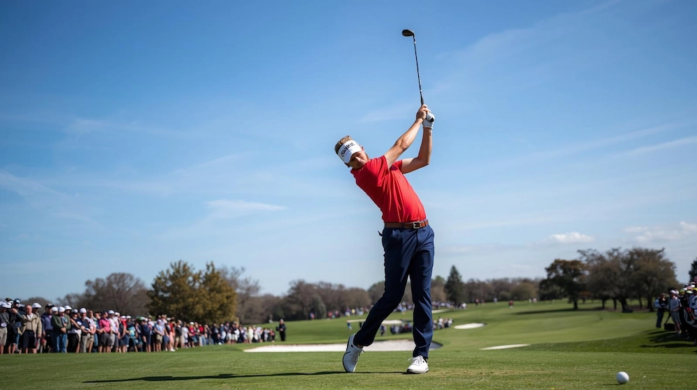 Profesional del golf jugando en una reconocida competición