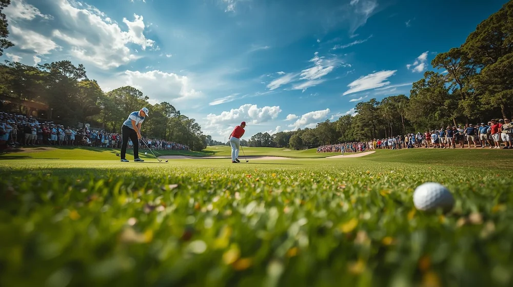 Primer plano de un campo de golf en la reconocida competición Ryder Cup 2025