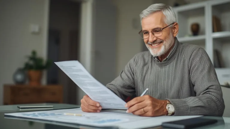 Senior revisando requisitos para solicitar hipoteca inversa