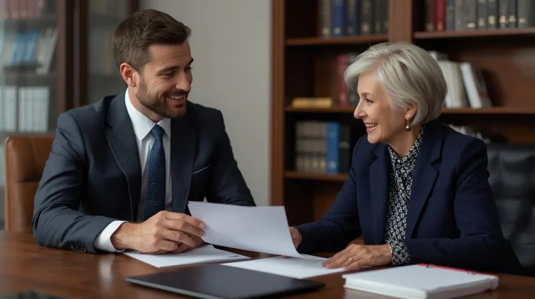 abogado explicando la donación de herencias a su cliente