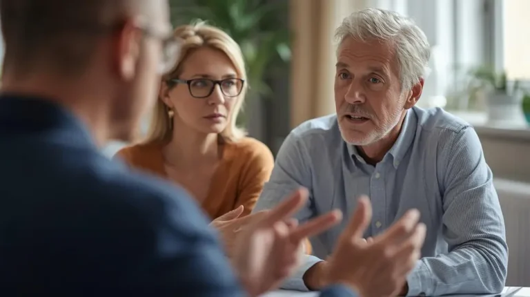 Familia reunida gestionando los gastos del entierro tras un fallecimiento