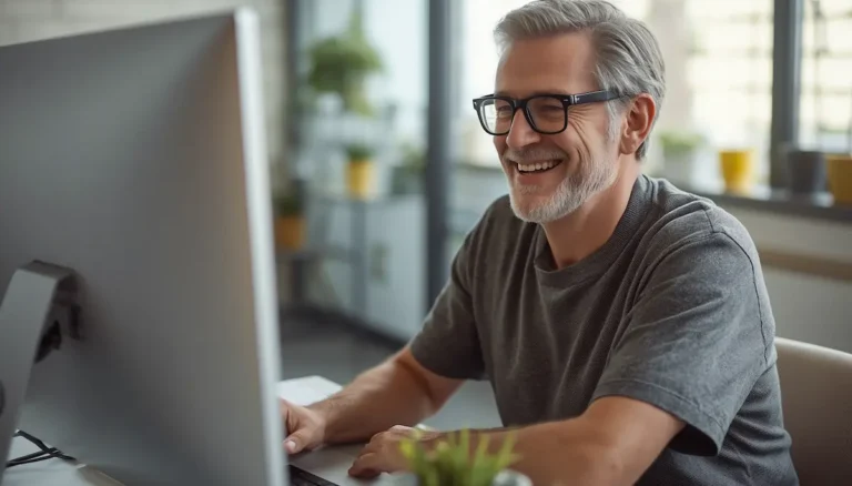 Señor realizando compras seguras en internet
