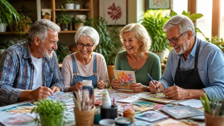 Seniors en taller de manualidades