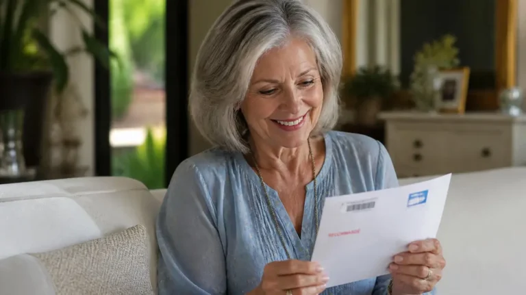 Senior revisando su paga extra en verano