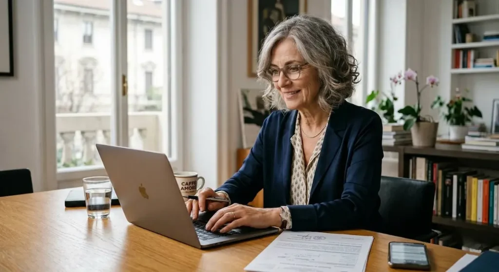 Senior haciendo tramites online