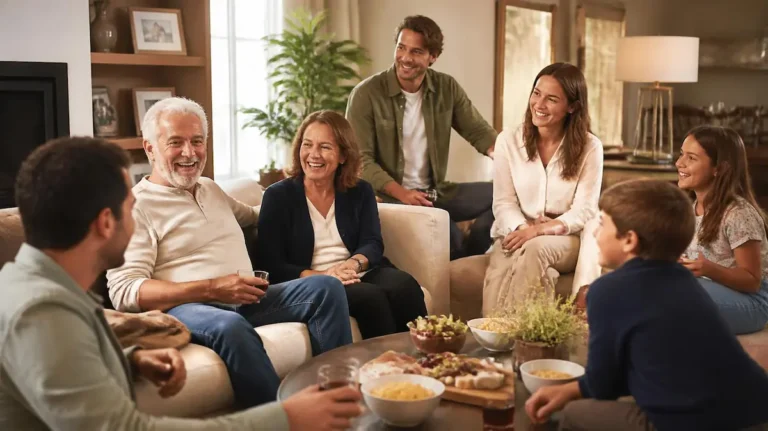 Familia disfrutando de una reunión familiar