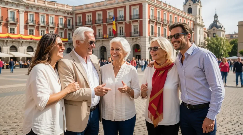 Familia disfrutando el 12 de octubre